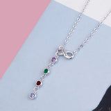 Personalized Infinity Necklace Anniversary Pendant Engrave Name Birthstones