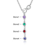 Personalized Infinity Necklace Anniversary Pendant Engrave Name Birthstones