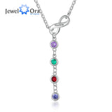 Personalized Infinity Necklace Anniversary Pendant Engrave Name Birthstones