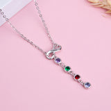 Personalized Infinity Necklace Anniversary Pendant Engrave Name Birthstones