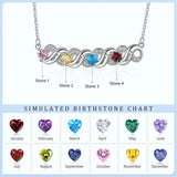 Personalized Infinity Pendant with Birthstones & Engraved Name Necklace