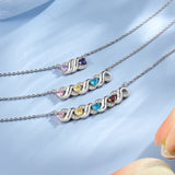 Personalized Infinity Pendant with Birthstones & Engraved Name Necklace
