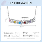 Personalized Infinity Pendant with Birthstones & Engraved Name Necklace