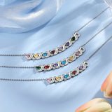 Personalized Infinity Pendant with Birthstones & Engraved Name Necklace