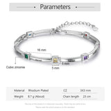 Personalized Square Birthstone Bracelet for Mother