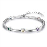 Personalized Square Birthstone Bracelet for Mother