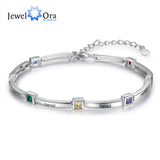 Personalized Square Birthstone Bracelet for Mother
