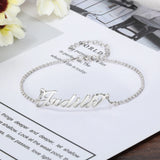 Personalized Name Anklet Rose Silver Bracelet for Women