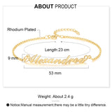 Personalized Name Anklet Rose Silver Bracelet for Women