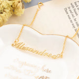 Personalized Name Anklet Rose Silver Bracelet for Women