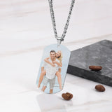 Personalized Memory Photo Necklace Titanium Steel Engraved Pendant