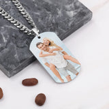 Personalized Memory Photo Necklace Titanium Steel Engraved Pendant