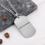 Personalized Memory Photo Necklace Titanium Steel Engraved Pendant