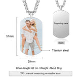Personalized Memory Photo Necklace Titanium Steel Engraved Pendant