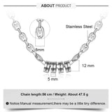 Personalized Men's Stainless Steel Beads Necklace with Engraved Names