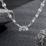Personalized Men's Stainless Steel Beads Necklace with Engraved Names