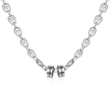Personalized Men's Stainless Steel Beads Necklace with Engraved Names