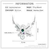 Personalized Mistletoe Christmas Pendant with Birthstone & Name Necklace