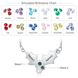 Personalized Mistletoe Christmas Pendant with Birthstone & Name Necklace
