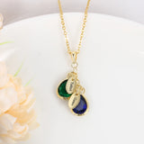 JewelOra Mother Necklace with Birthstones & Engraved Names Pendant