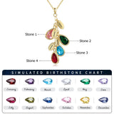 JewelOra Mother Necklace with Birthstones & Engraved Names Pendant