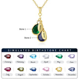 JewelOra Mother Necklace with Birthstones & Engraved Names Pendant