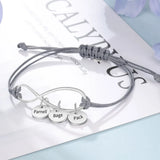 Custom Name Charms Bracelets for Mom, Stainless Steel Infinity Bracelet