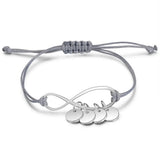 Custom Name Charms Bracelets for Mom, Stainless Steel Infinity Bracelet