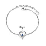 Personalized Multi-Heart Charm Bracelets with Birthstone Engraving