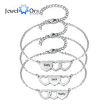 Personalized BFF Bracelets for Women Engraved Heart Friendship Sister Birthday