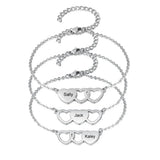 Personalized BFF Bracelets for Women Engraved Heart Friendship Sister Birthday
