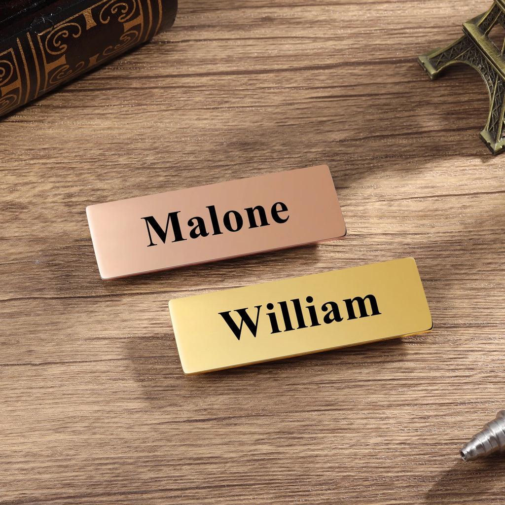 JewelOra Personalized Name Engraved Brooch Pin Stainless Steel