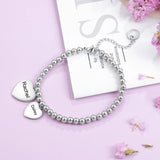 JewelOra Personalized Heart Charms Bracelet for Women