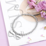 JewelOra Personalized Heart Charms Bracelet for Women