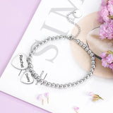 JewelOra Personalized Heart Charms Bracelet for Women