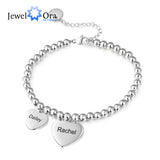 JewelOra Personalized Heart Charms Bracelet for Women