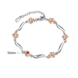 Personalized Birthstone Flower Bracelets