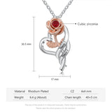 Personalized Rose Flower Pendant Necklace with Birthstone for Valentines