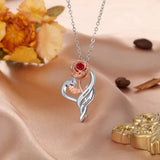 Personalized Rose Flower Pendant Necklace with Birthstone for Valentines