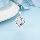 JewelOra Name Necklace with Birthstones Custom Engraved Pendant for Women