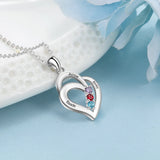 JewelOra Name Necklace with Birthstones Custom Engraved Pendant for Women