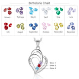 JewelOra Name Necklace with Birthstones Custom Engraved Pendant for Women