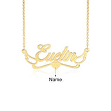 Personalized Name Necklace with Heart & Wing 925 Sterling Silver Pendant