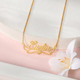 Personalized Name Necklace with Heart & Wing 925 Sterling Silver Pendant