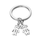 JewelOra Personalized Stainless Steel Children Charm Keychain
