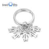 JewelOra Personalized Stainless Steel Children Charm Keychain
