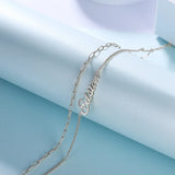 Personalized Nameplate Bracelet Double Chain Mothers Gift