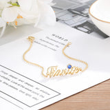 Custom Name Bracelet with Birthstone - Unique Personalized Jewelry