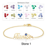 Custom Name Bracelet with Birthstone - Unique Personalized Jewelry