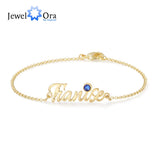 Custom Name Bracelet with Birthstone - Unique Personalized Jewelry